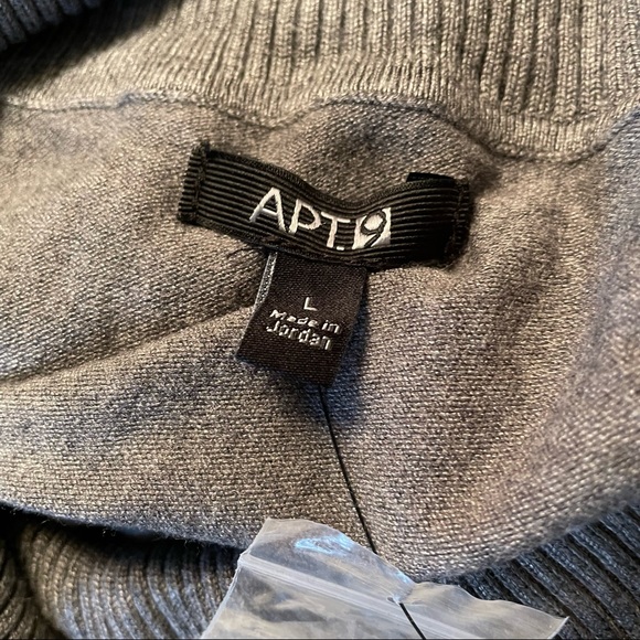NWT Apt. 9 Gray Cowl Neck Sweater - Size Large - Picture 3 of 8